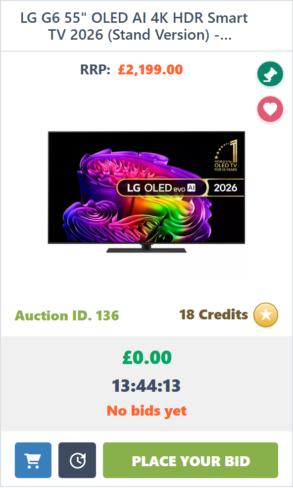 Example BidBid auction card